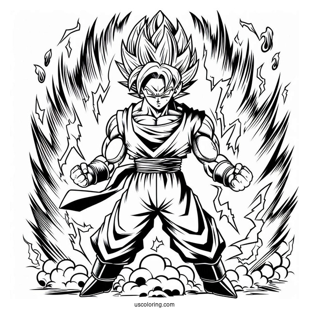 Super Saiyan Gogeta Coloring Sheet
