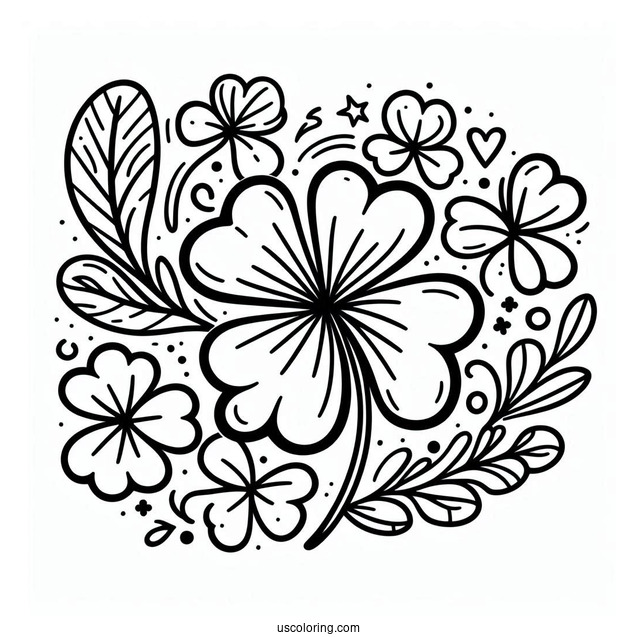 Simple St. Patrick's Day Coloring Page With A Shamrock
