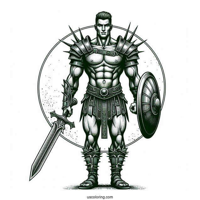 Hulk Coloring Page In Gladiator Armor