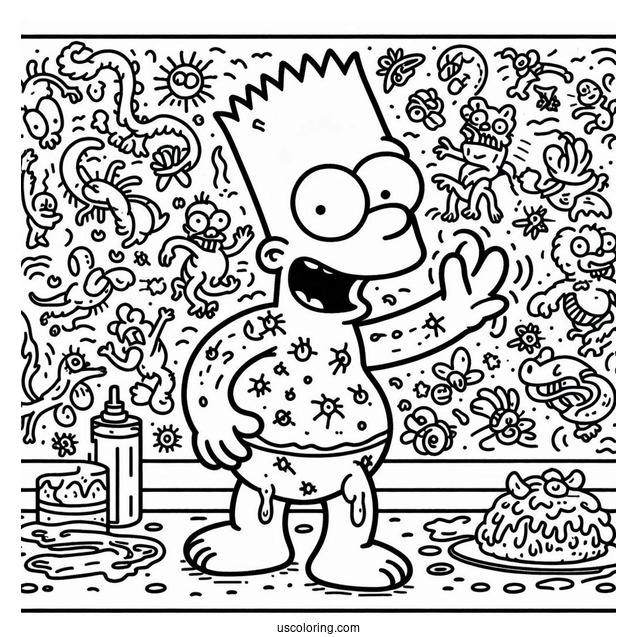 Itchy And Scratchy Cartoon Coloring Sheet