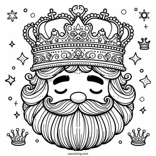 Coloring Sheet Of King Wearing Crown