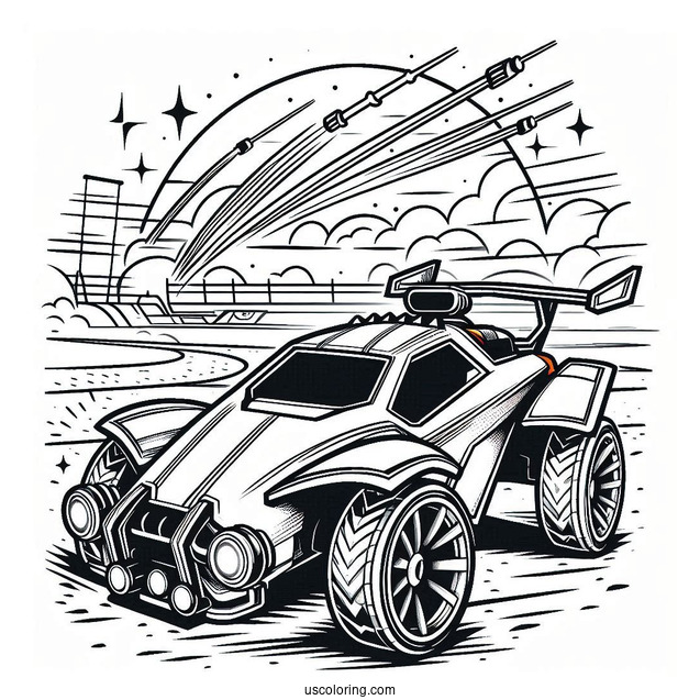 Rocket League Coloring Page Octane For Kids