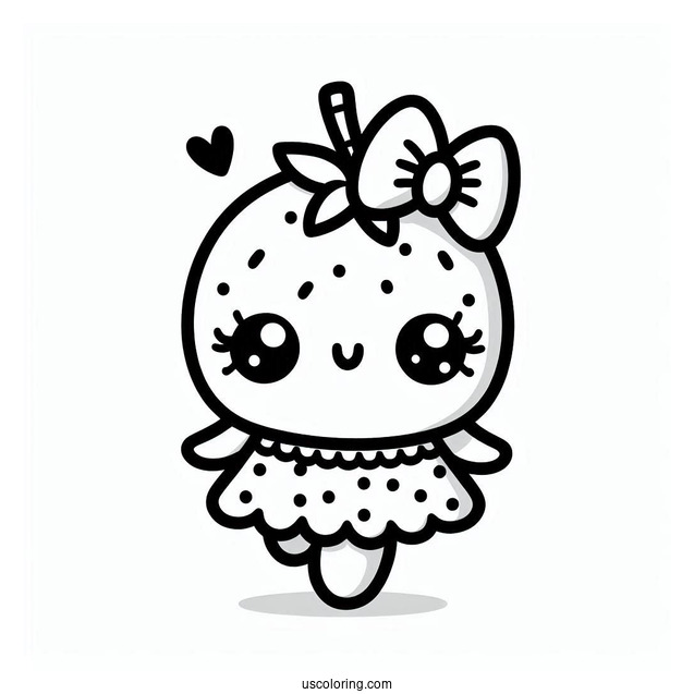 Cute Kawaii Coloring Page For Kids