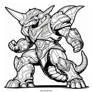 Tricerazord Coloring In For Kids