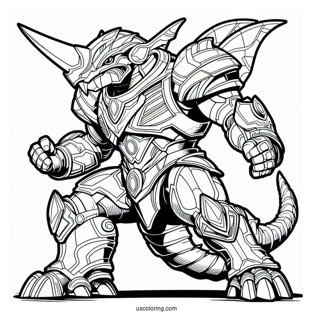 Tricerazord Coloring In For Kids