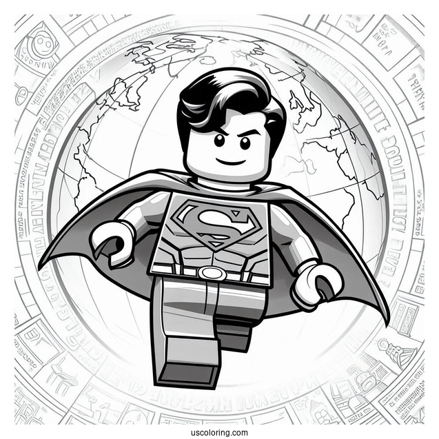 Lego Superman In Front Of Daily Planet