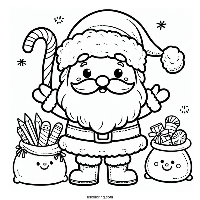 Easy Santa To Color For Preschoolers