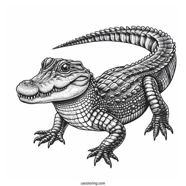Detailed African Nile Crocodile To Color