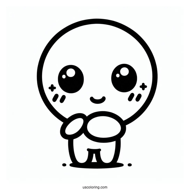 Cute Outline Of Shy Guy Coloring Page For Kids