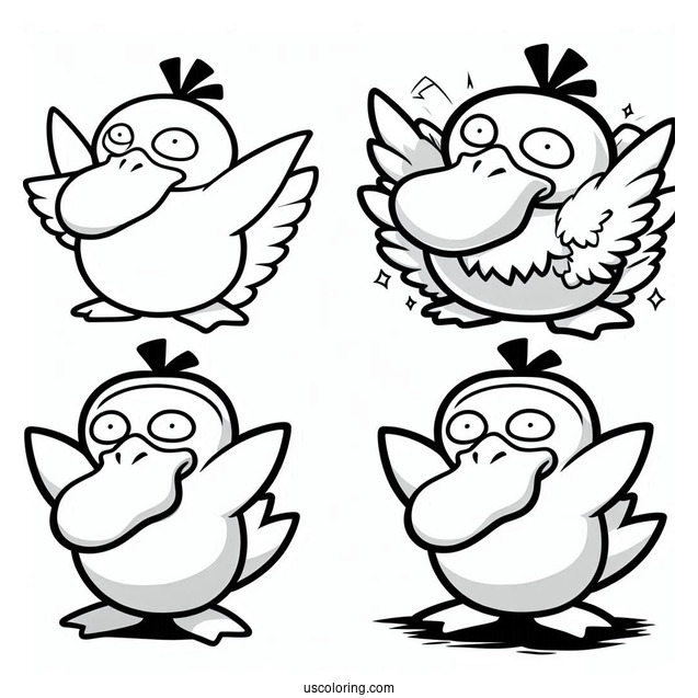 Psyduck Coloring Page Overthink Pokemon Card