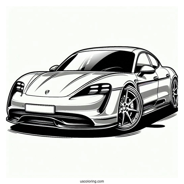 Porsche Taycan Coloring Page