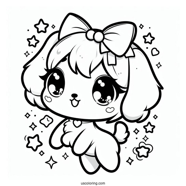Chibi Puppy Coloring Page For Kids