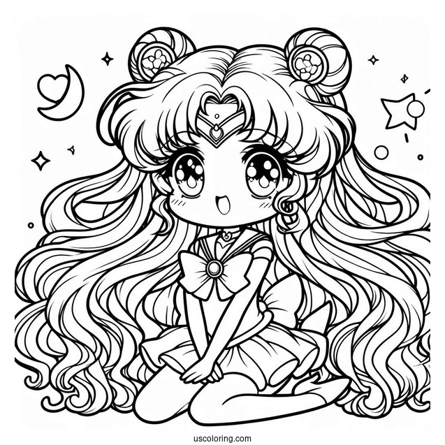 Chibi Sailor Jupiter Coloring In For Preschoolers(1)