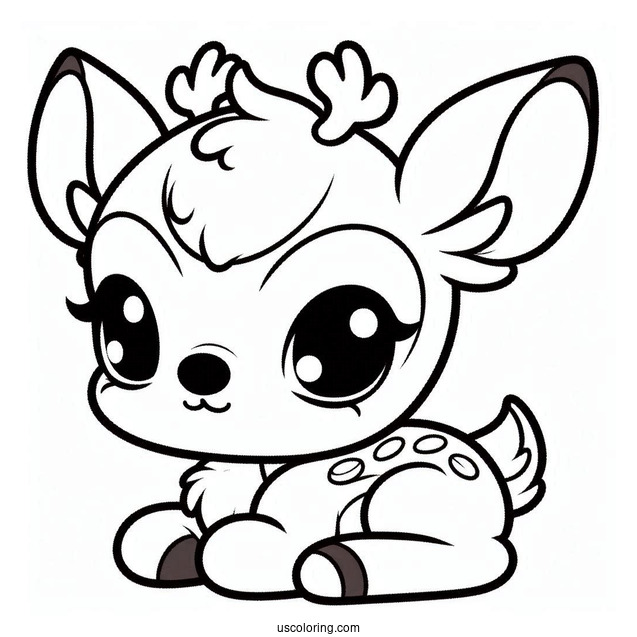Kawaii Baby Bambi Coloring In