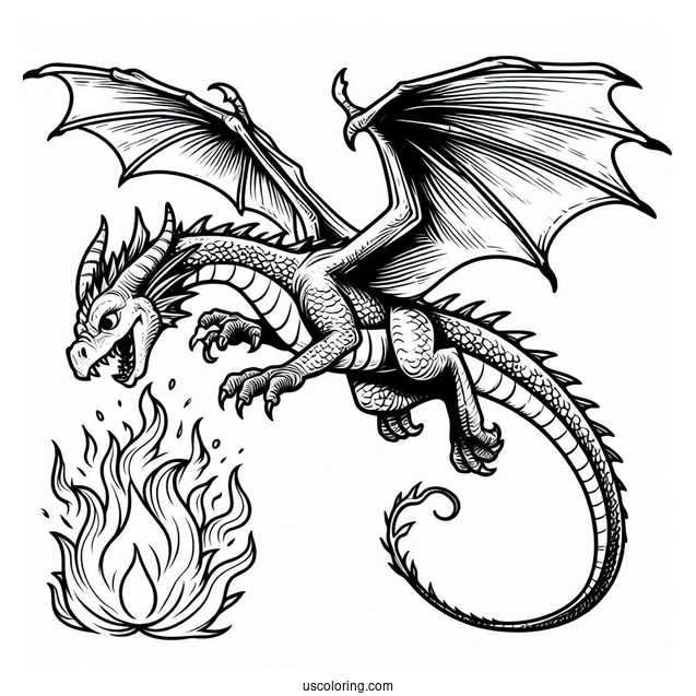 Shrek Dragon Flying Over Fire