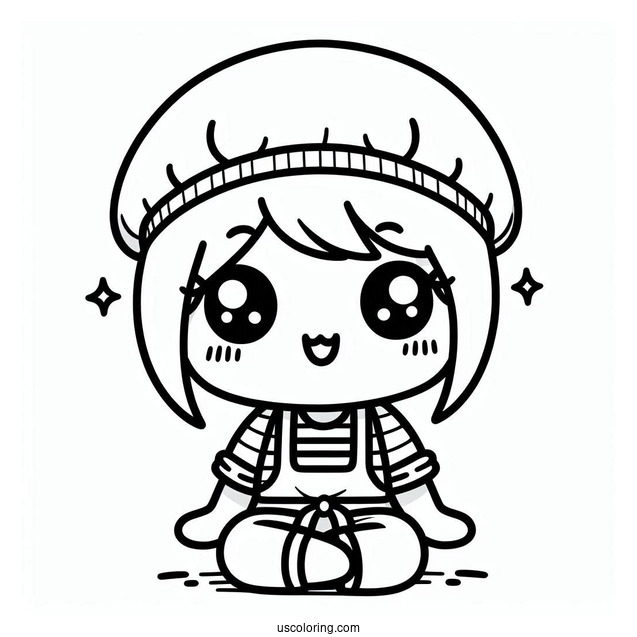 Cute Kawaii Coloring Page For Kids