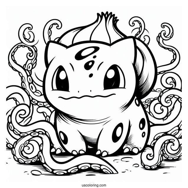 Bulbasaur Coloring Page Using Tentacles