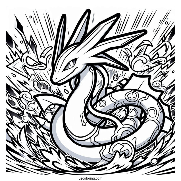 Rayquaza Coloring Page Amazing Burst Pokemon Card
