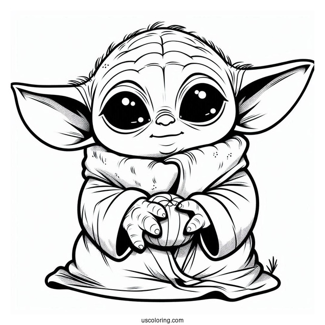 Halloween Baby Yoda To Color