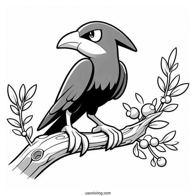 Corviknight Perched On A Branch