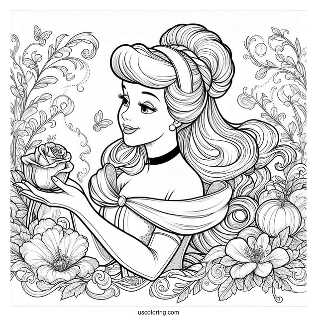 Detailed Coloring Page Of Cinderella