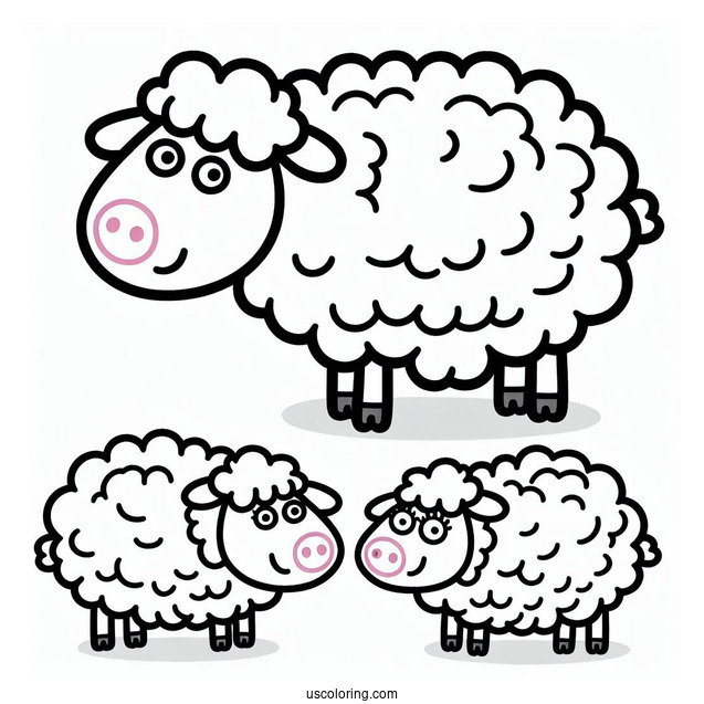 Peppa Pig Sheep Coloring For Preschoolers