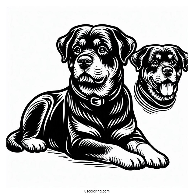 Rottweiler Dog Coloring Page