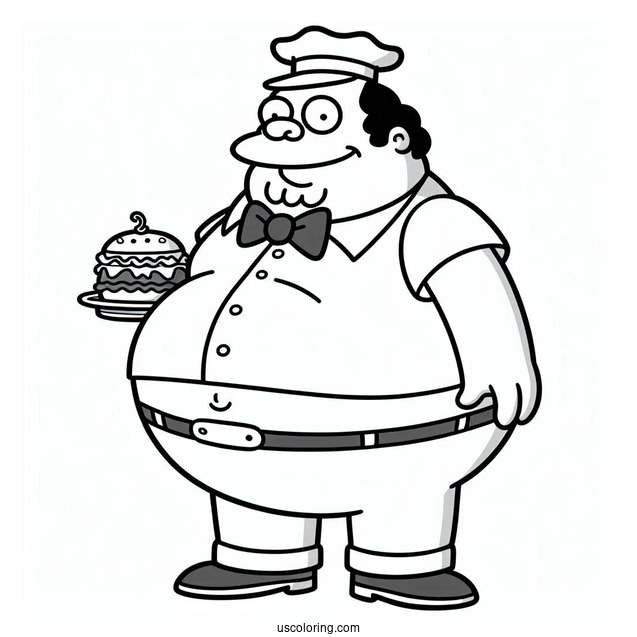 Simpsons Coloring Pages Of Simpsons Fat Tony