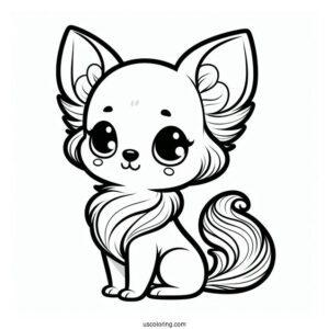 Kawaii Cartoon Chihuahua Coloring Page For Kids