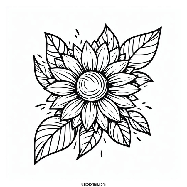 Small Outline Of A Sunflower