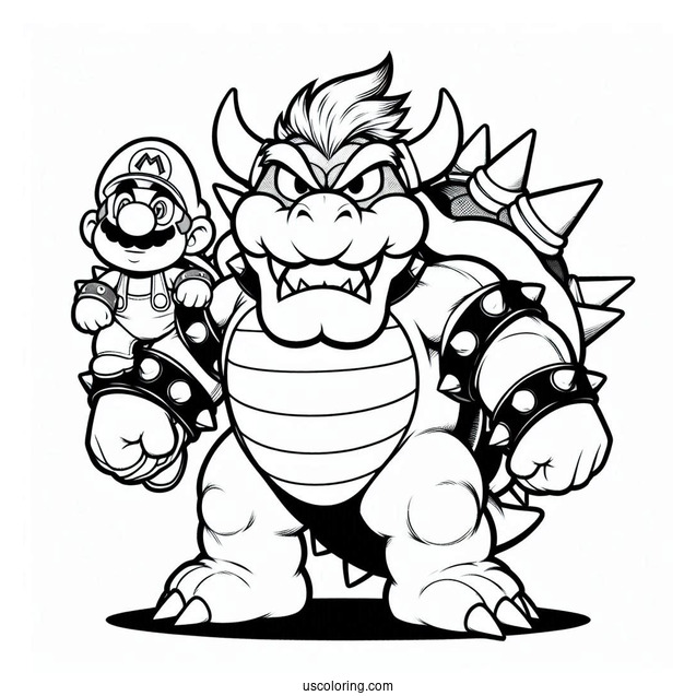 Super Smash Bros Of Mario Holding Up Bowser