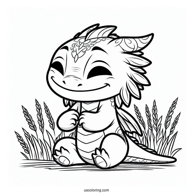 Simple Sisu Smiling Outline Coloring Sheet