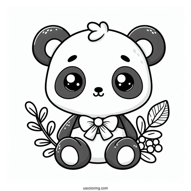 Cute Panda Teddy To Color For Kids