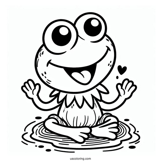 Muppets Coloring Page Of Baby Kermit The Frog For Kids