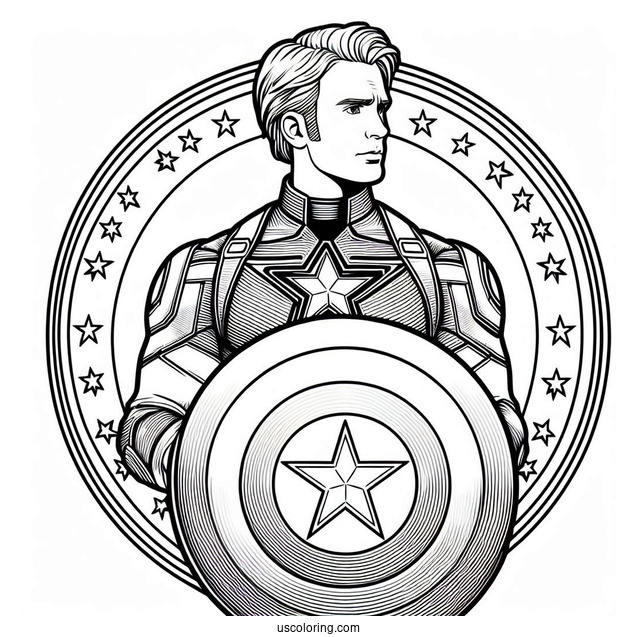 Captain America Protecting Himself With His Shield