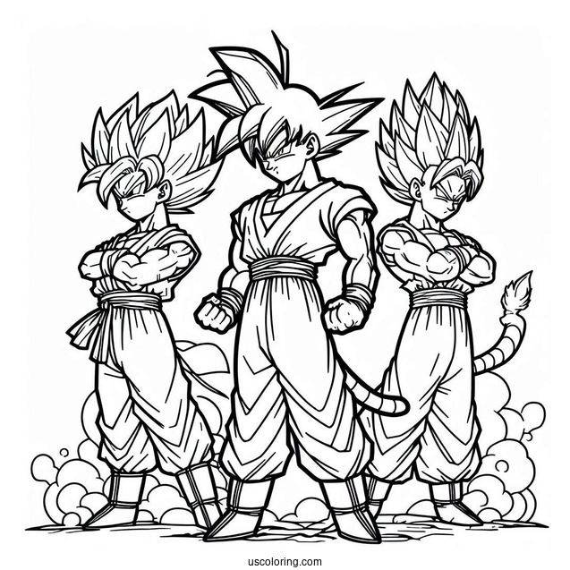Dragon Ball Z Coloring Page With Popular Characters