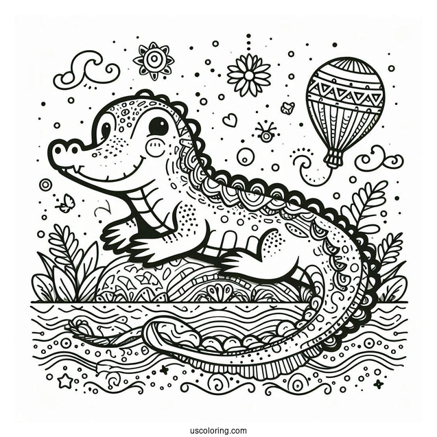 Vector The Crocodile Coloring Page For Kids