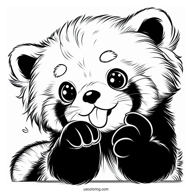 Red Panda Poking Its Tongue Out