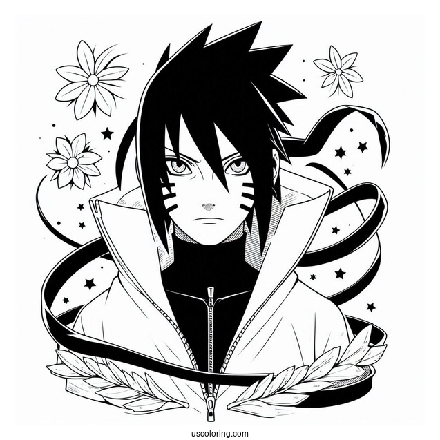 Uchiha Sasuke Coloring Page Using Kusanagi In Boruto