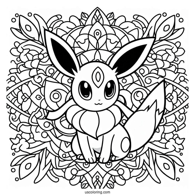Sylveon Pokemon Mandala Coloring Sheet
