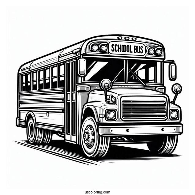 Public Transit Bus Coloring Page