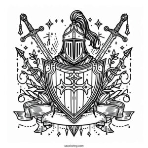 Outline Of Crusader Knight_s Shield
