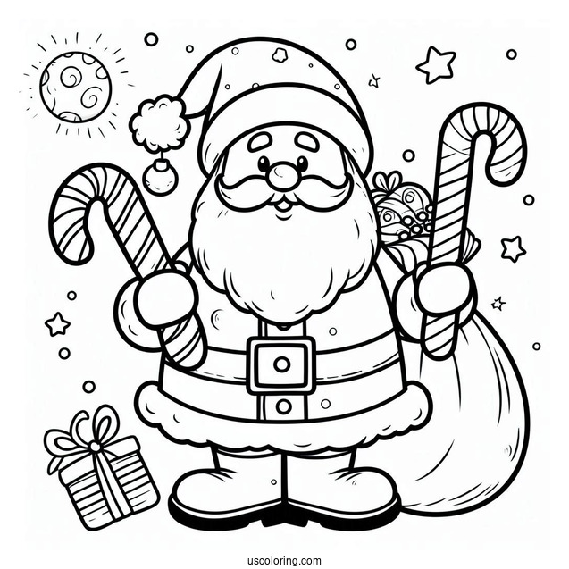 Easy Santa To Color For Preschoolers