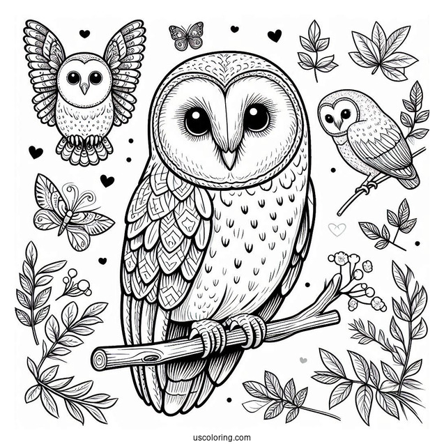 Simple Barn Owl To Color