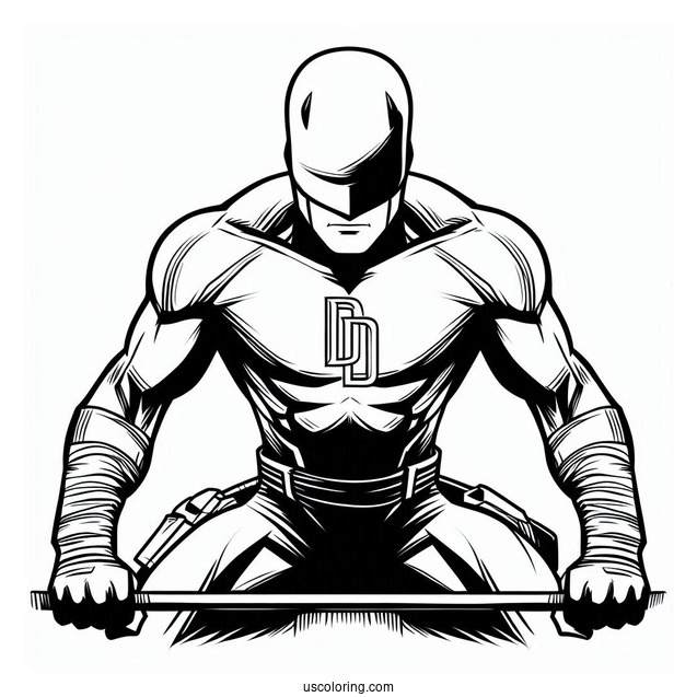 Outline Of Daredevil Coloring Page For Kids