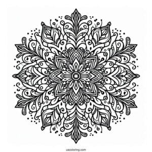 Intricate Snowflake Coloring Page Mandala