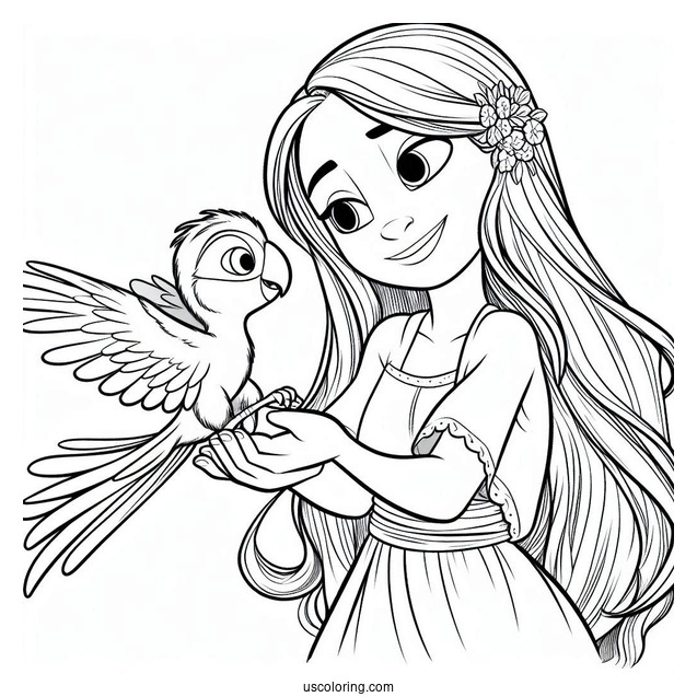 Rio Coloring Page Of Tulio Holding Rafael For Kids