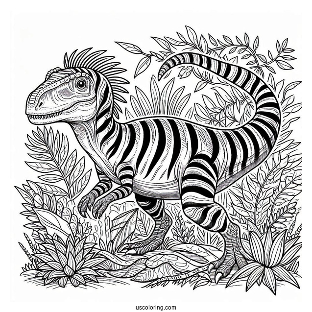 Striped Maiasaura Coloring Page For Kids