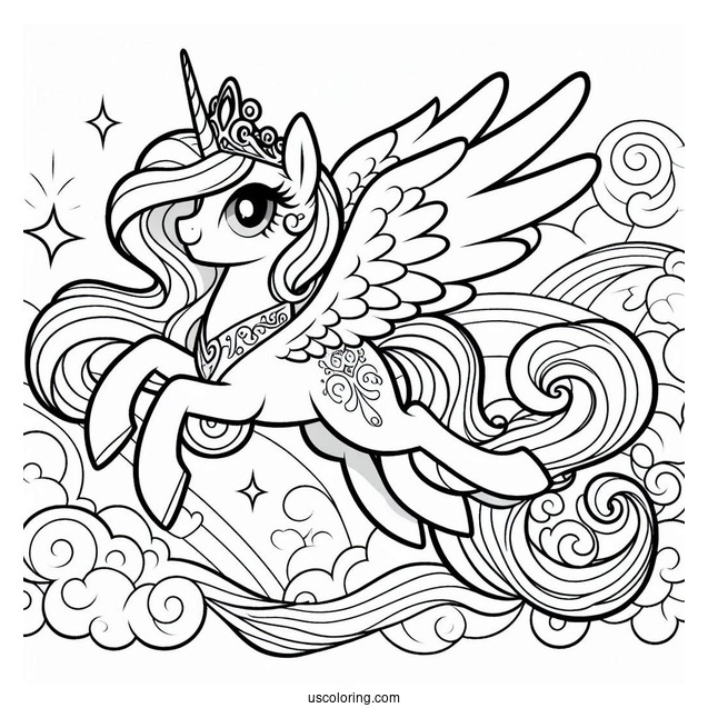 Cartoon Princess Celestia Flying