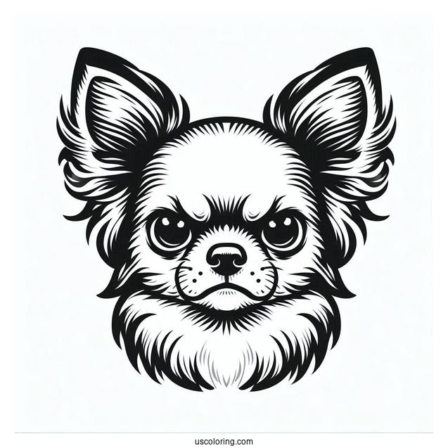 Easy Angry Chihuahua Coloring Page For Kids